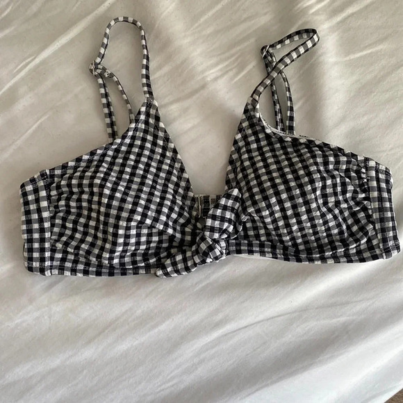Xhilaration black checkered bikini top medium - Picture 4 of 7